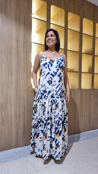 Vestido Marcia Print azul