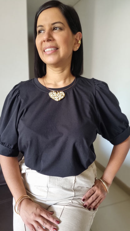 Blusa Pekín negra