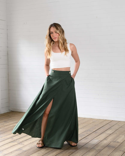 Falda Roxana verde militar