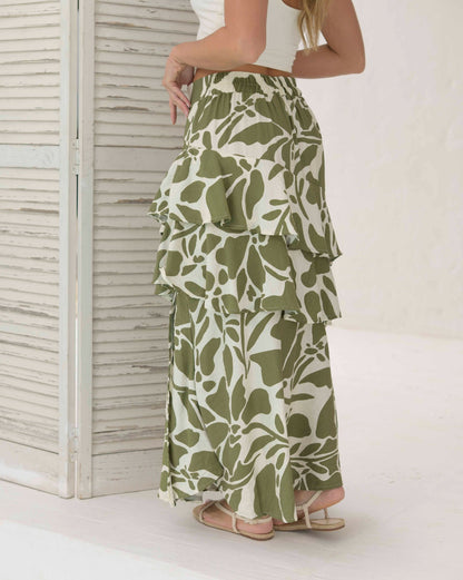 Falda Karen Flores verde