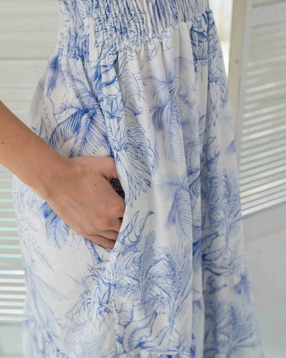 Vestido Dana Palmas Blue