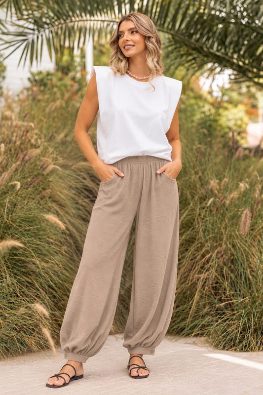 Pantalón Blanca Plane canela