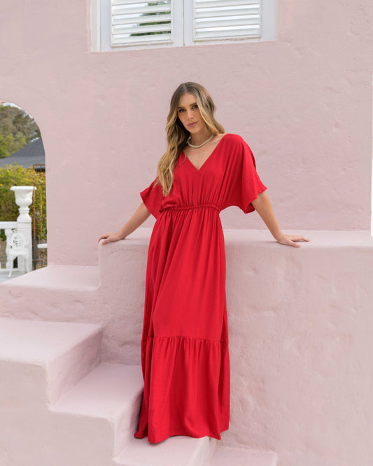 Vestido Elodia Plane red
