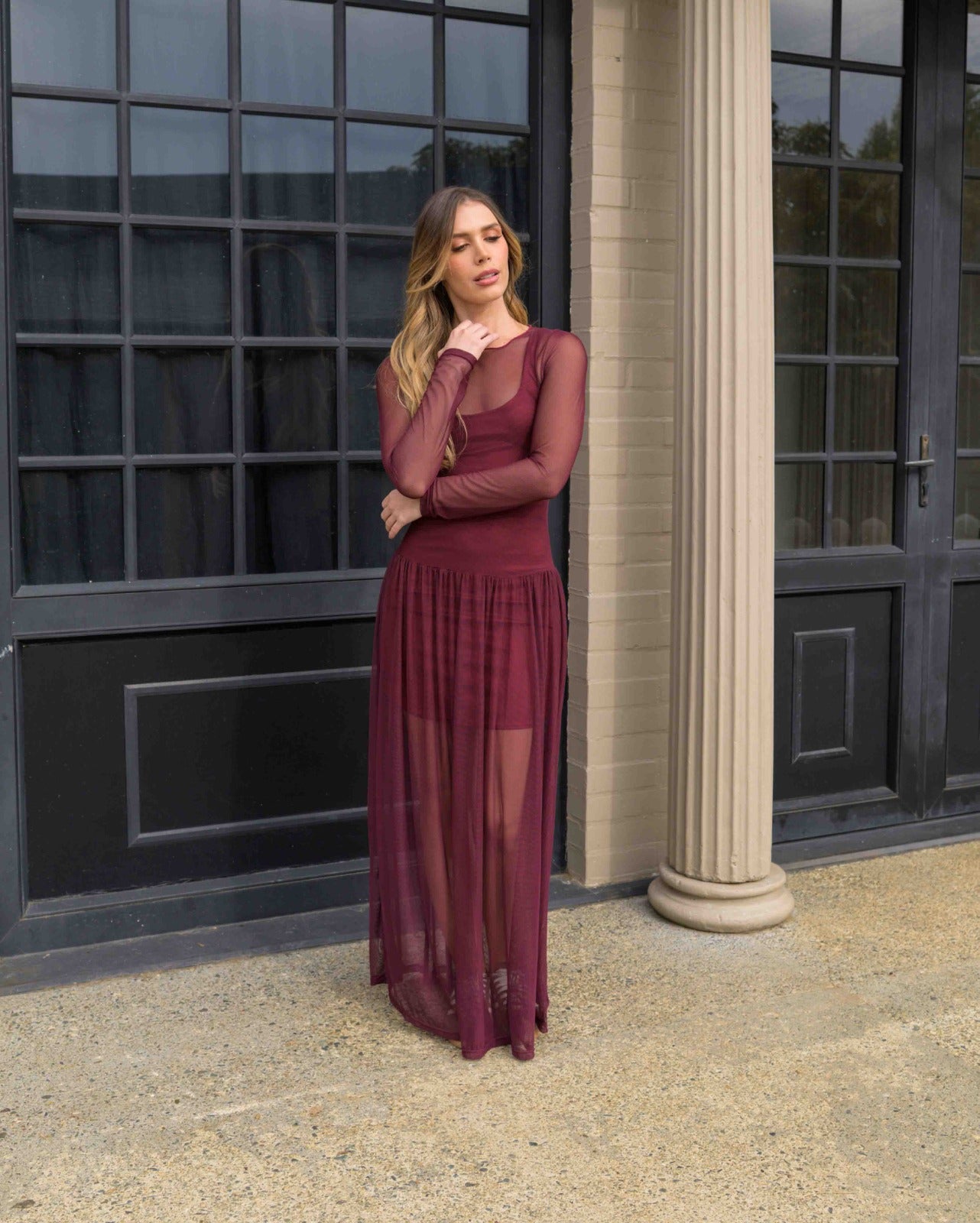 Vestido Iris Plane Vino
