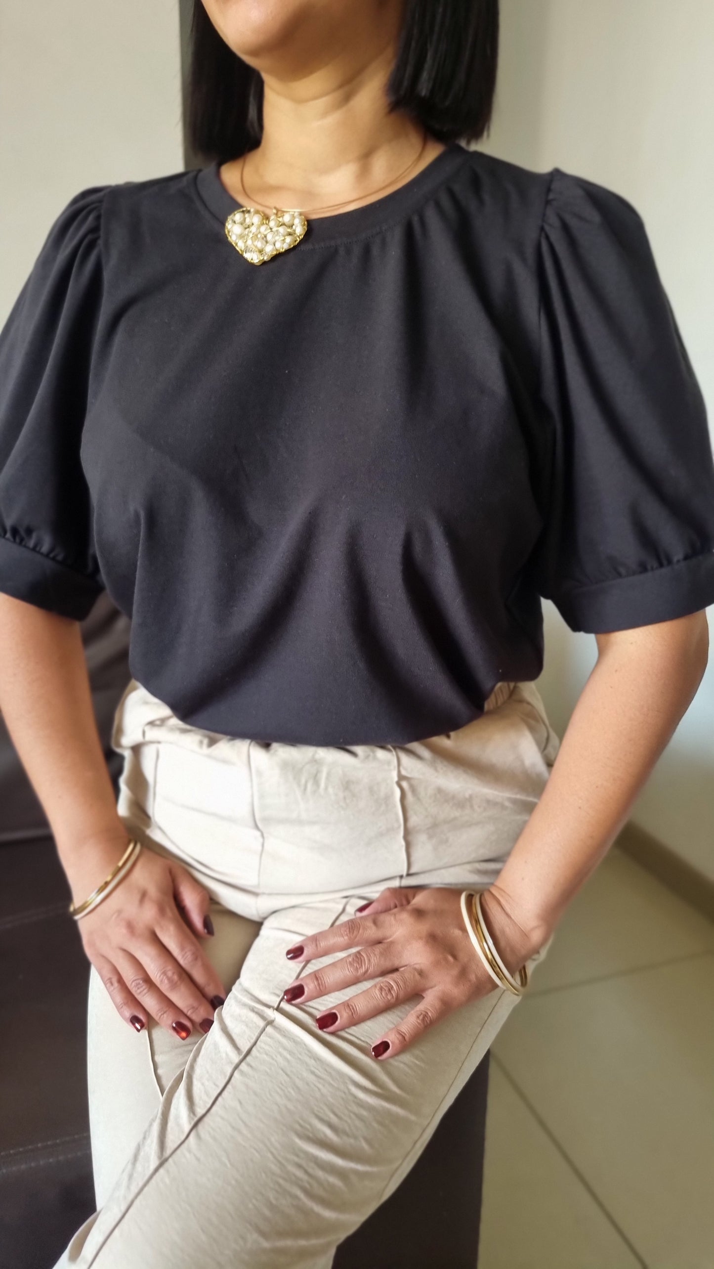 Blusa Pekín negra