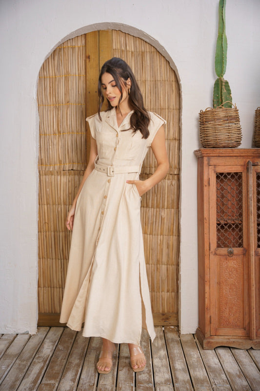 Vestido Sara beige