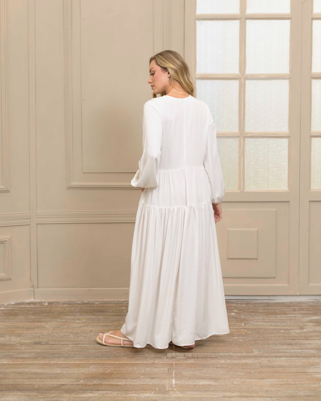 Vestido Eloísa Plane Marfil