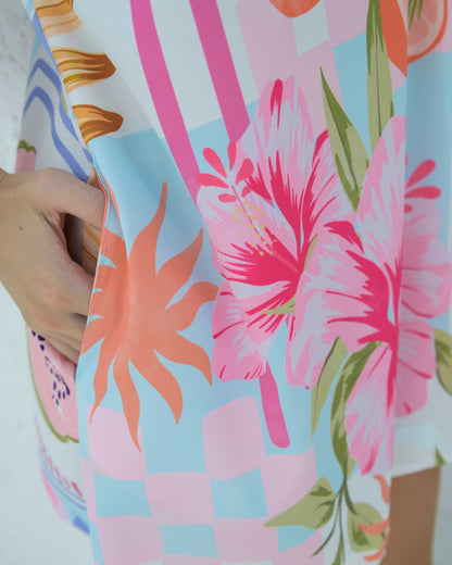 Vestido Abril Flores Rosa