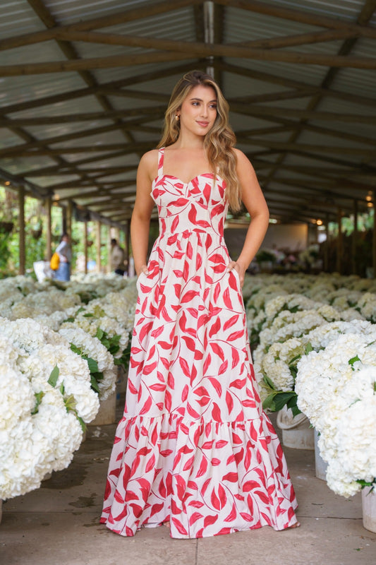 Vestido Ellis hojas